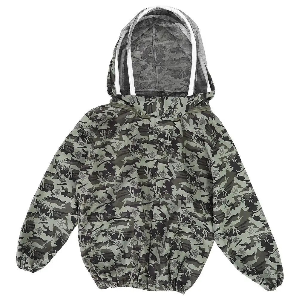 Beekeeping Suit Foldable Protective Veil Jacket Double Zippered Bee