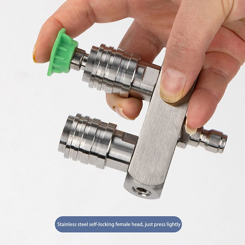 Dual-Head Rotating Nozzle Quick Connect High-Pressure Washer Adapter