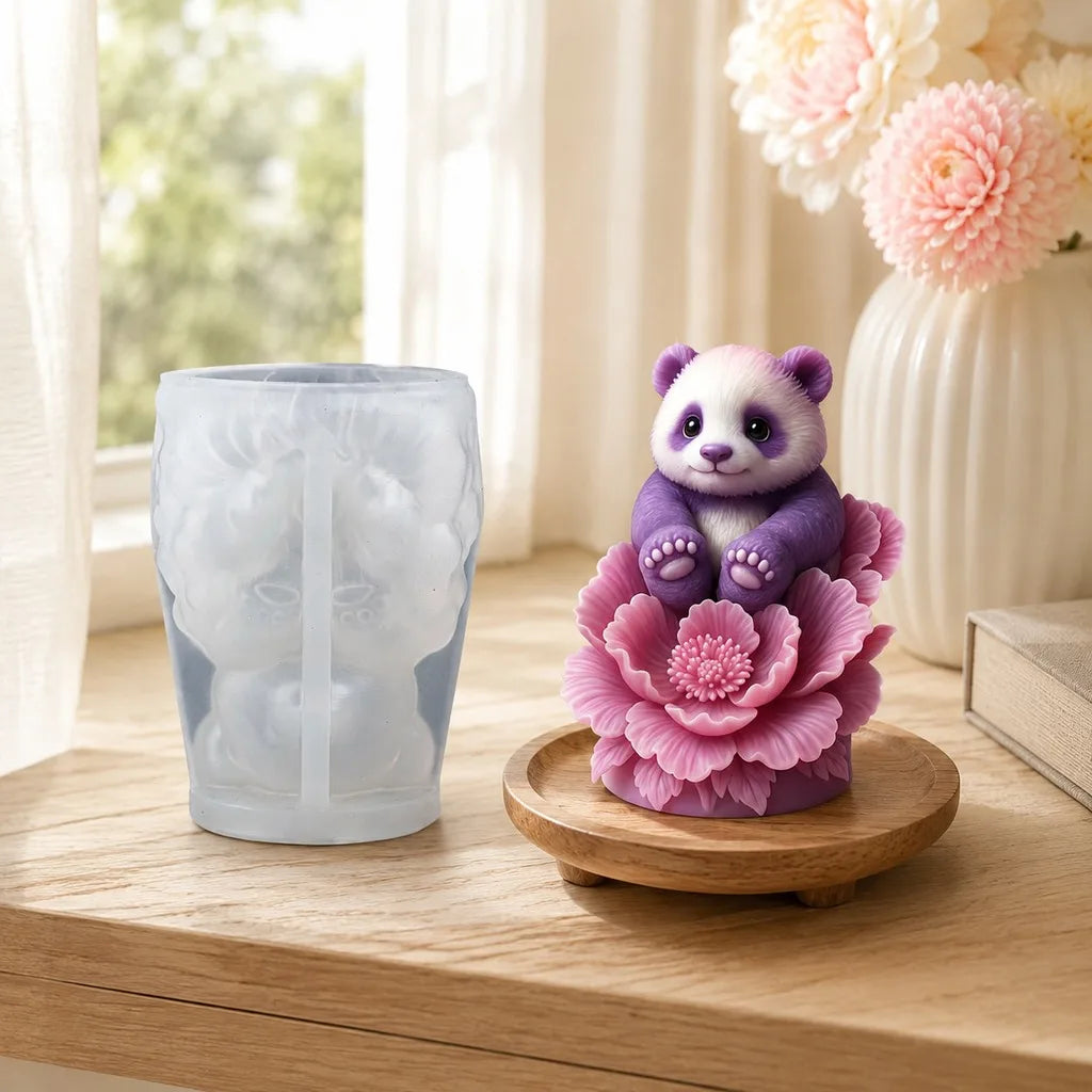 3D Peony Panda Silicone Candle Mold – Food Grade DIY Craft Silicone Candle Mold Zpaxo