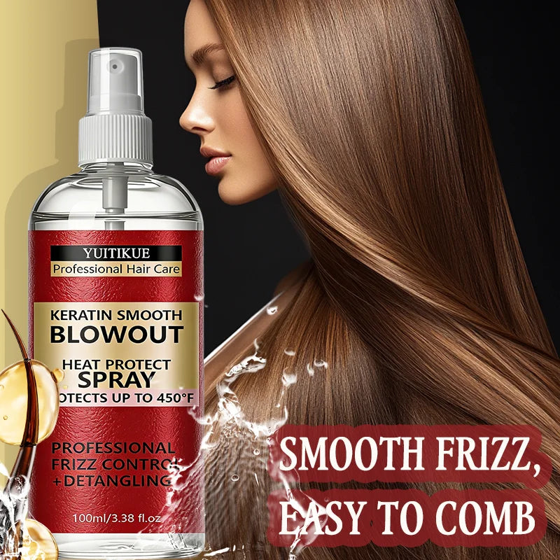 YUITIKUE Keratin Heat Protect Spray 450°F – Frizz Control Heat Protect Spray Zpaxo