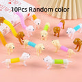 10Pcs Stretchable Dog Stress Relief Pop Tubes Toy Kids Birthday Party Favors Pinata Filler Telescoping Sensory Squeeze Toy Zpaxo 10Pcs Random color
