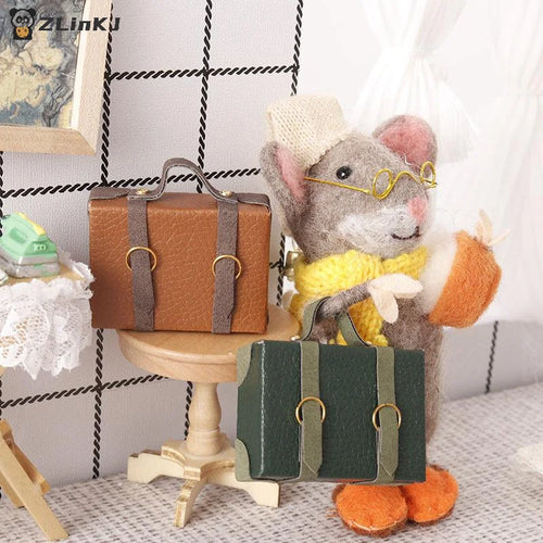 ▶1:12 Dollhouse Miniature Briefcase Suitcase Model Decor Toy Doll House Accessories Zpaxo