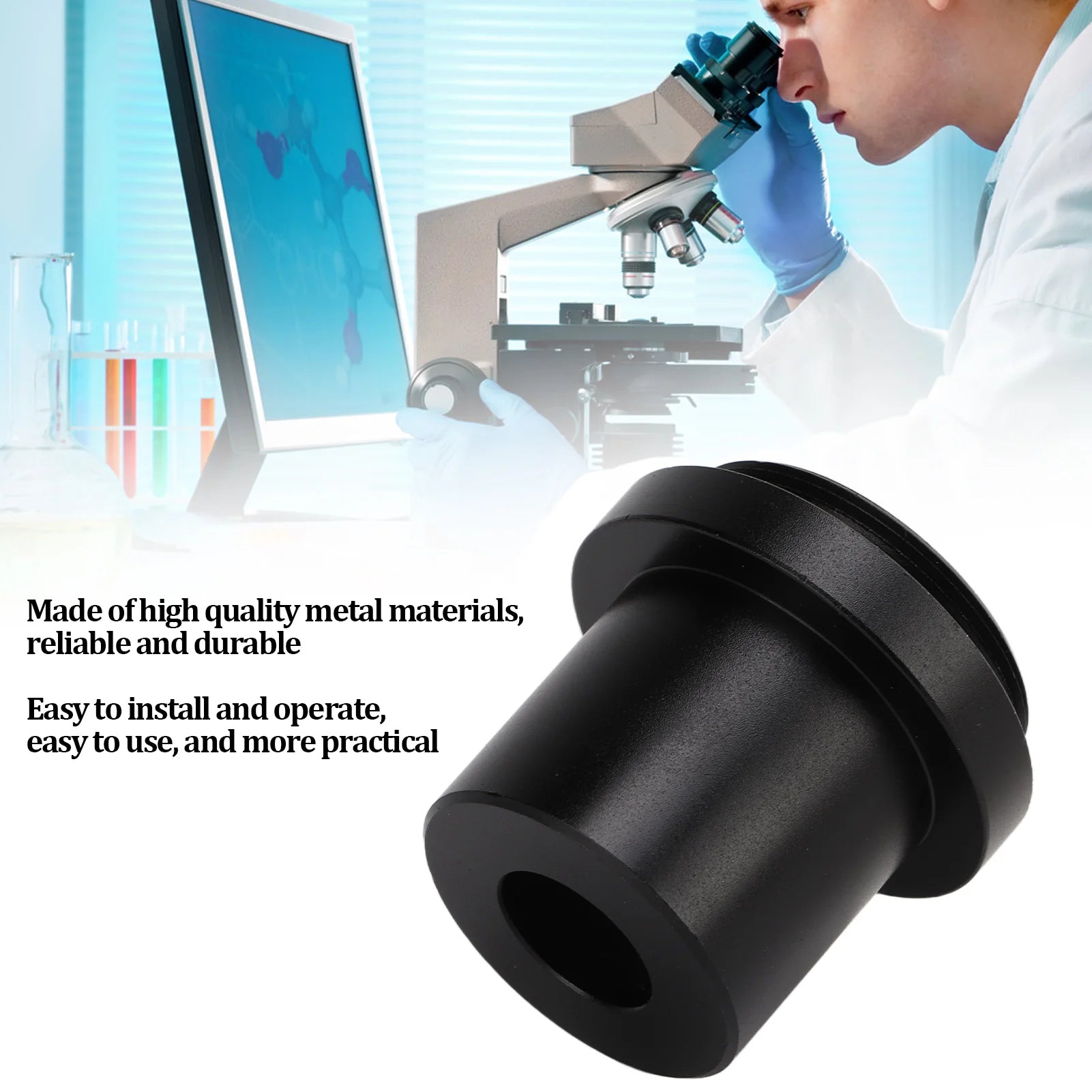 Microscope Camera Eyepiece Adapter Port Connected Metal Ringfor