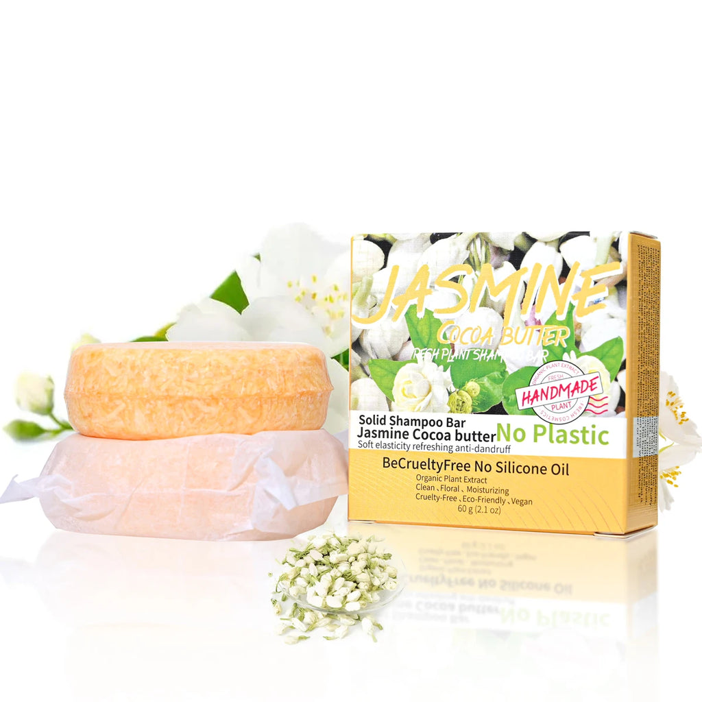 Jasmine Scented Handmade Shampoo Solid Shampoo Stick Plant Essential Oil Soap Oil Control And Refreshing Soap Zpaxo