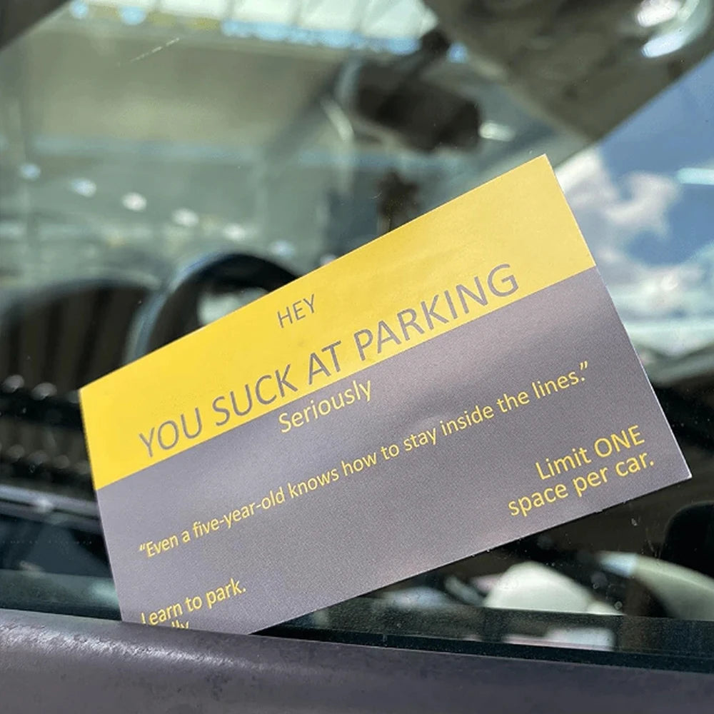 10/50/100Pcs You Suck At Parking Cards Funny Bad Parking Cards Violation Cards Zpaxo