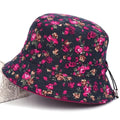 Fashion Cotton Material Women Bucket Hat Foldable Adjustable Fisherman Hat Sun Protection Floral Print Sun Hat Outdoor Zpaxo 1
