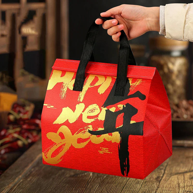 Chinese Year Non-woven Aluminum Foil Thermal Bag Handheld Zpaxo