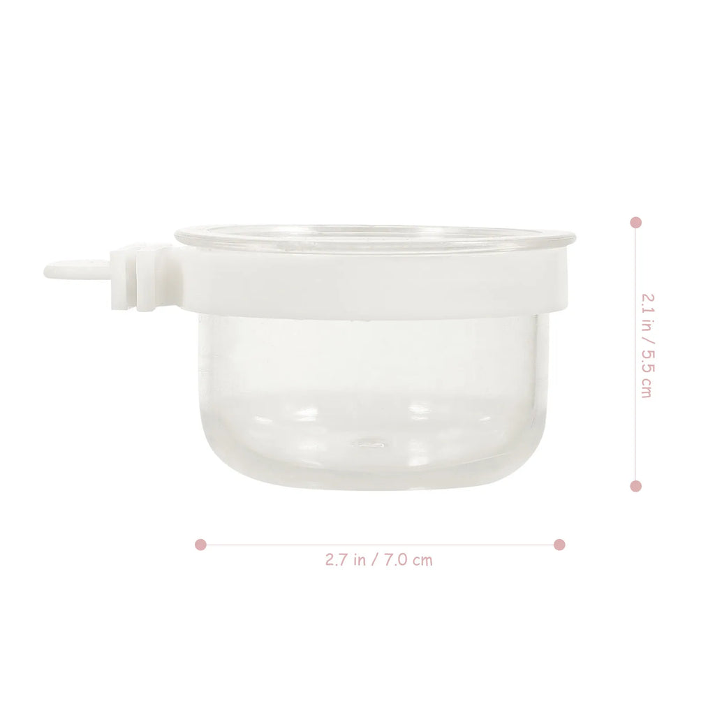 Transparent Acrylic Bird Food Box Hanging Parrot Cage Bowl