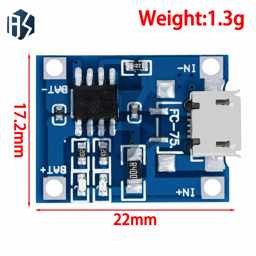 TP4056 5V 1A USB Li-ion Battery Charger Module, Dual Function Charging Board Without Protection Circuit Zpaxo