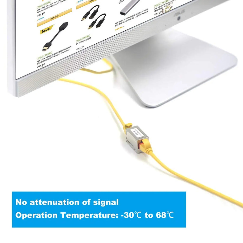 RJ45 Cat6 Coupler Shielded Ethernet Cable Extender Inline Poe Female