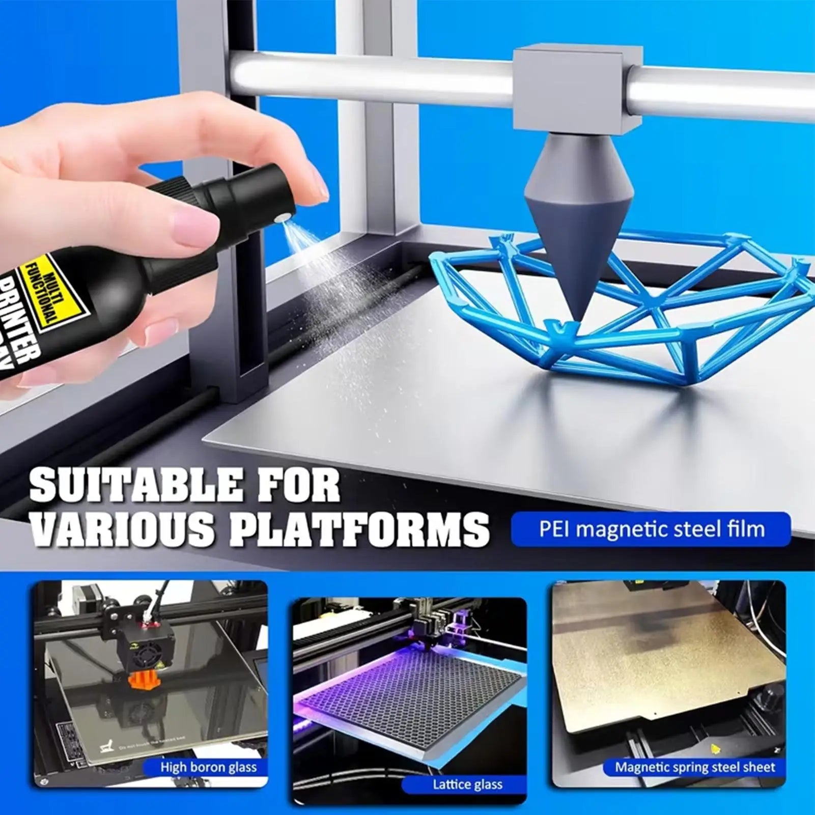 3D Printer Glue Filaments Spray Adhesive Long Lasting Bed Stick TPU