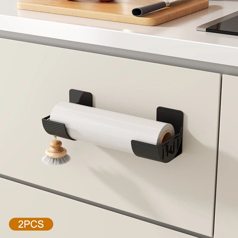 A2pcs No-drill Kitchen Storage Rack Multi-functional Fresh Film Zpaxo B