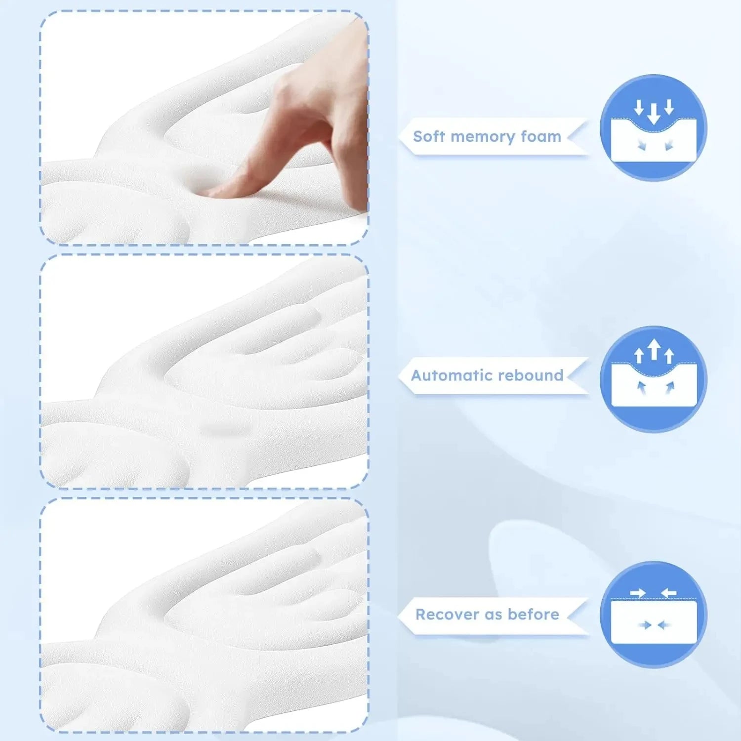 Angel Wings Shaped Keyboard Mouse Pad Memory Foam Superfine Fibre Non-Slip Wrist Rest Pad Ergonomic For Office Gaming PC Laptops Zpaxo