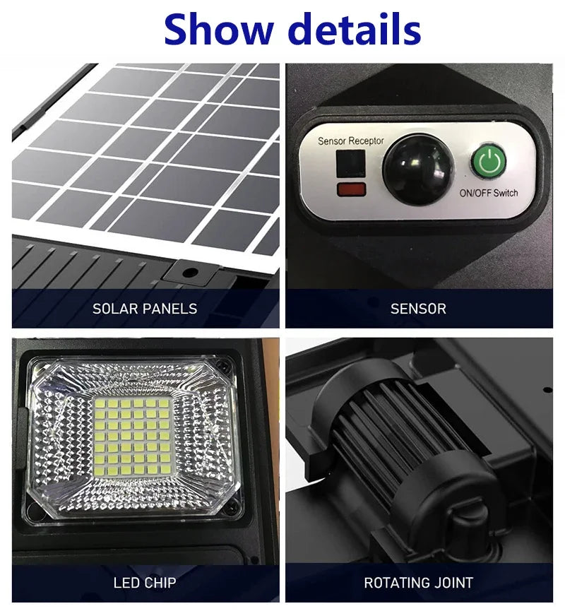 804 LED Solar Outdoor Light – Motion Sensor, IP68, 3 Modes