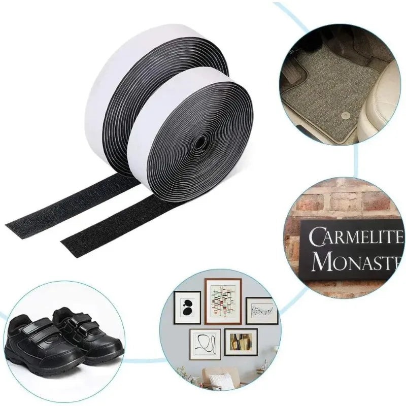 1/3/5M Strong Self-adhesive Fastener Tape Hook and Loop Magic Nylon Sticker Tape Adhesive with Glue Strap for DIY 20MM Zpaxo