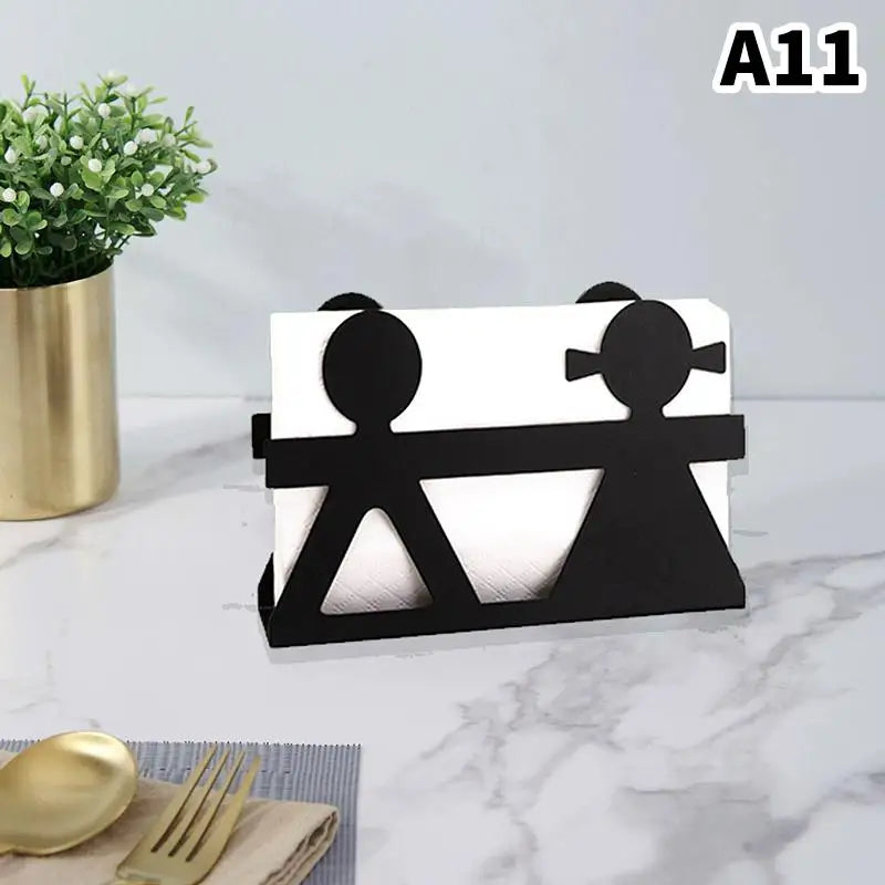CM1Pc Elegant Iron Art Tissue Box Homestay Napkin Holder Kitchen Zpaxo A11