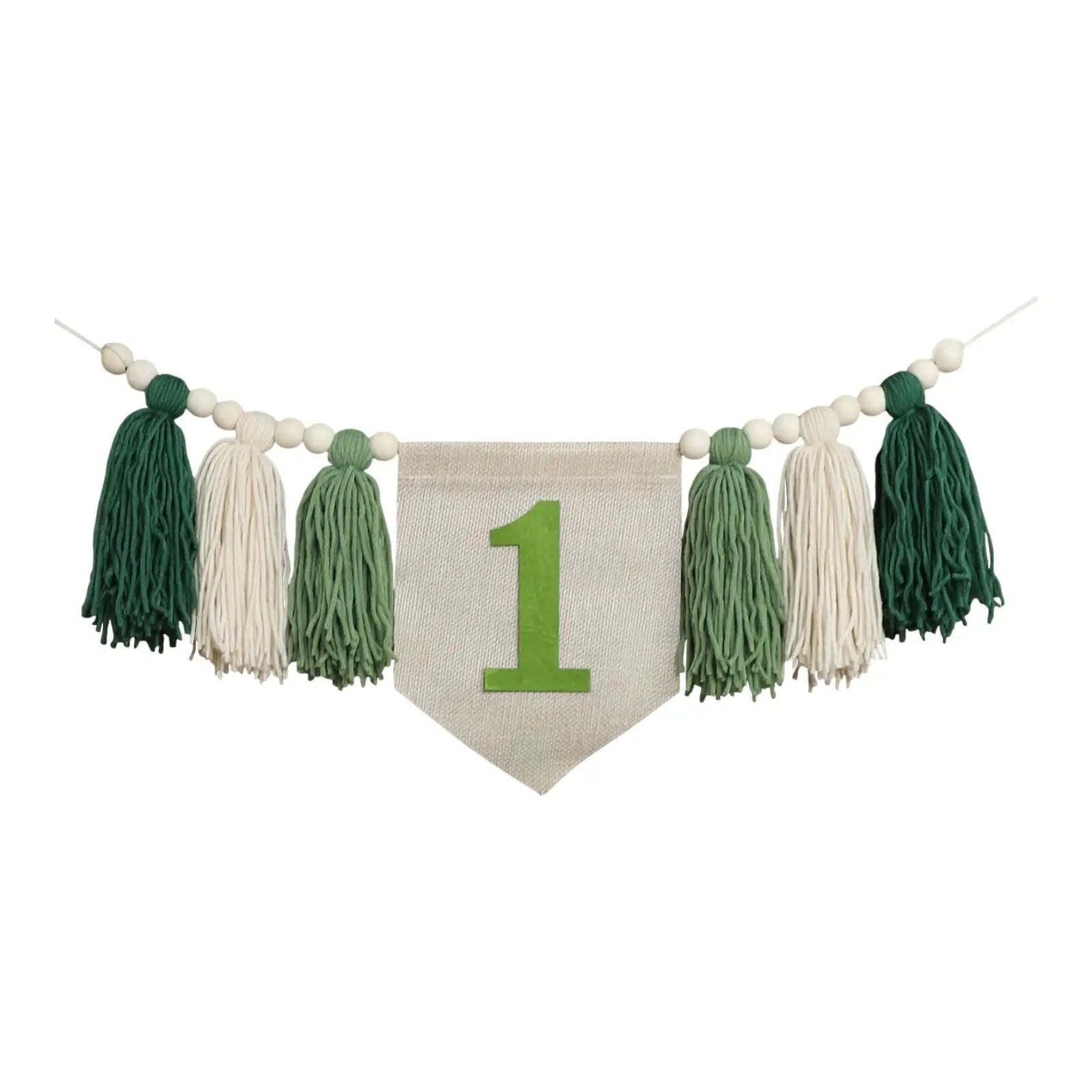 1ST Birthday Highchair Banner Decoration Photo Prop Birthday Party Birthday Zpaxo green