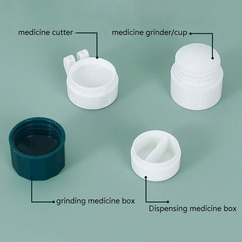 4-in-1 Pill Cutter, Crusher, Splitter & Storage Box