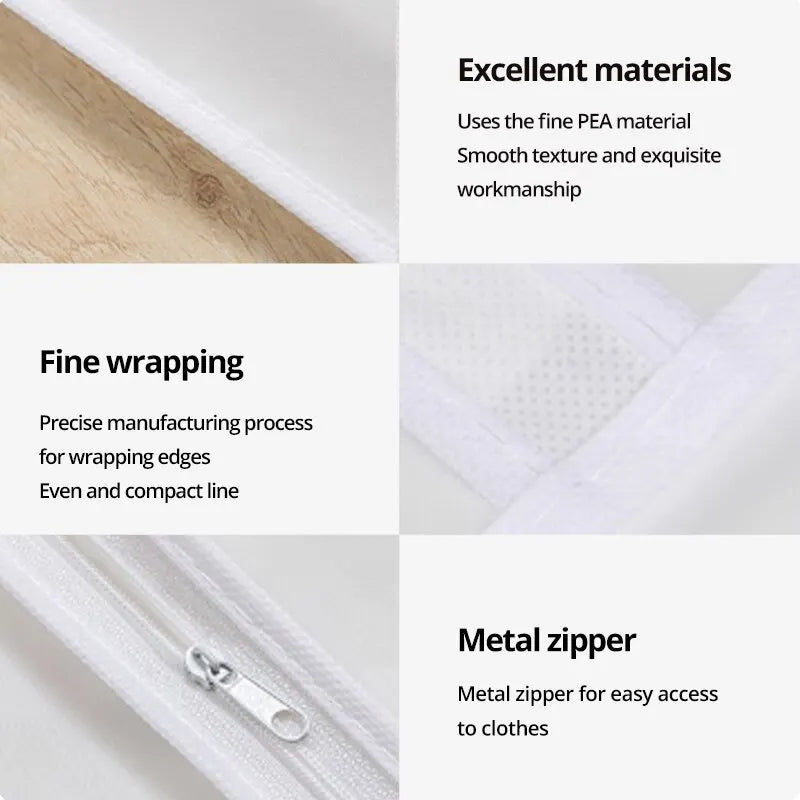 Moth-Proof Garment Bags with Zip – Washable 3/6-Pack