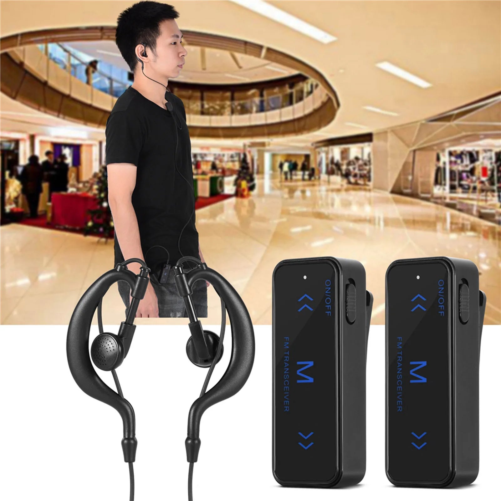 400-470MHz Mini Walkie Talkie 2-Way Radio Transceiver Earpiece