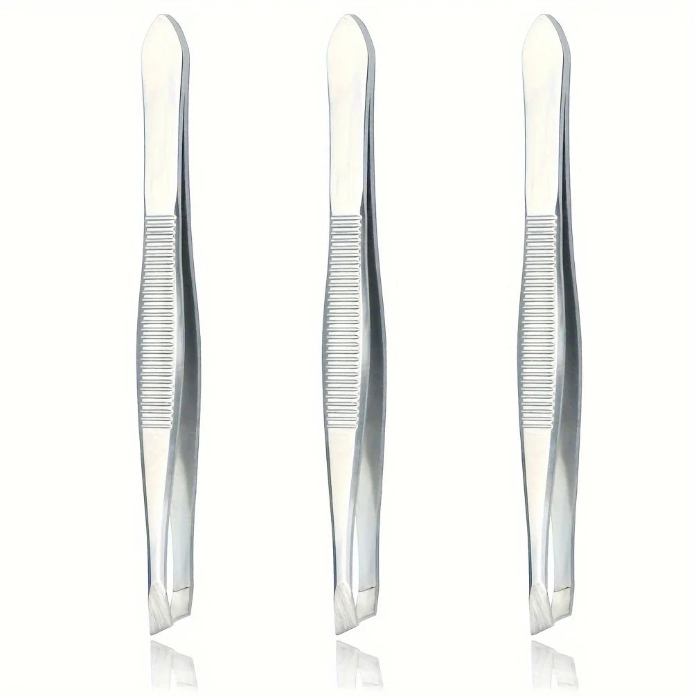 3pcs Stainless Steel Tweezers Ingrown Hairs - Precision Tweezers for Fine Hair Remover for Women Eyebrow Tweezers for Wome Zpaxo Silvery 3 pcs