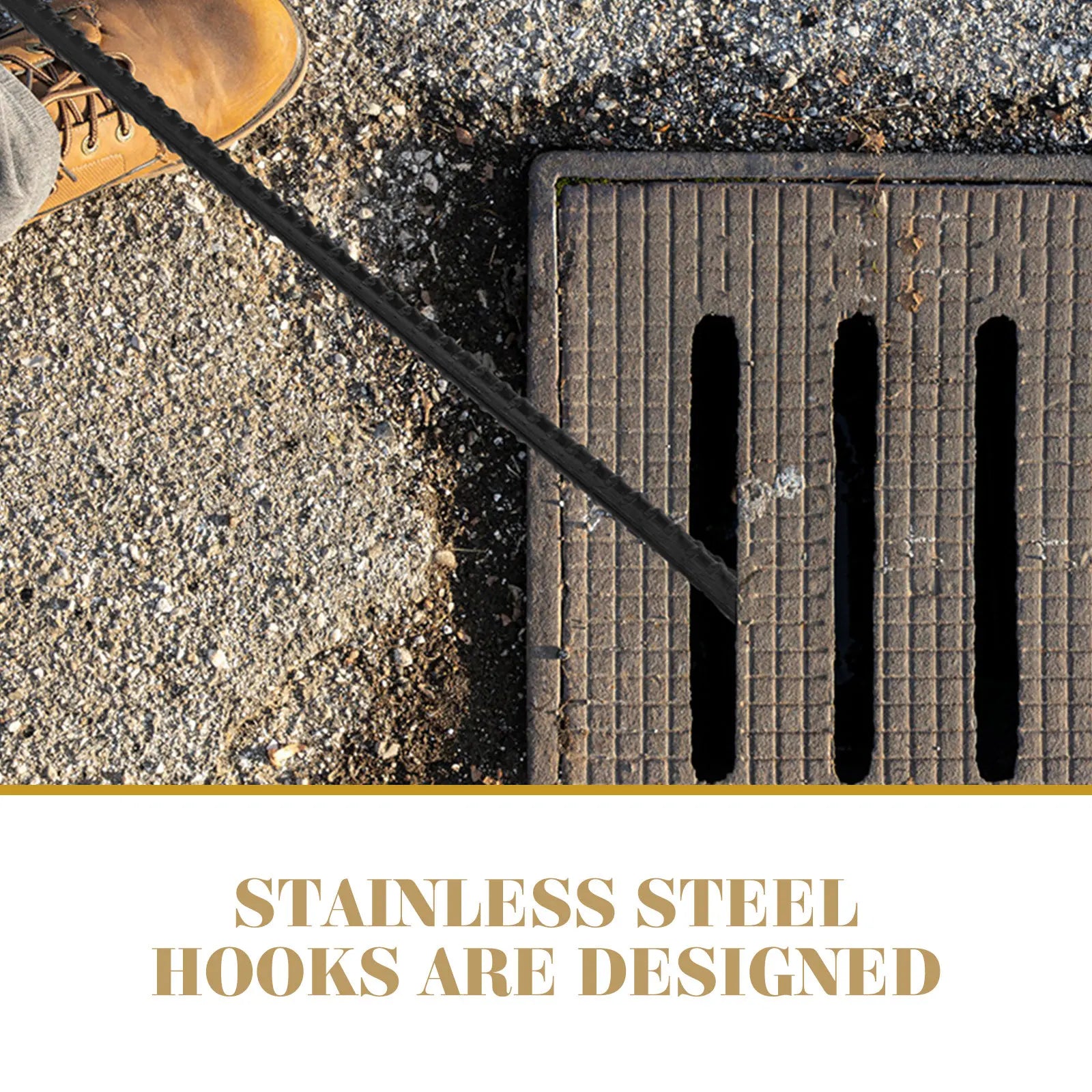 Heavy Duty T Shaped Hook Manhole Cover Lifting Stainless Steel
