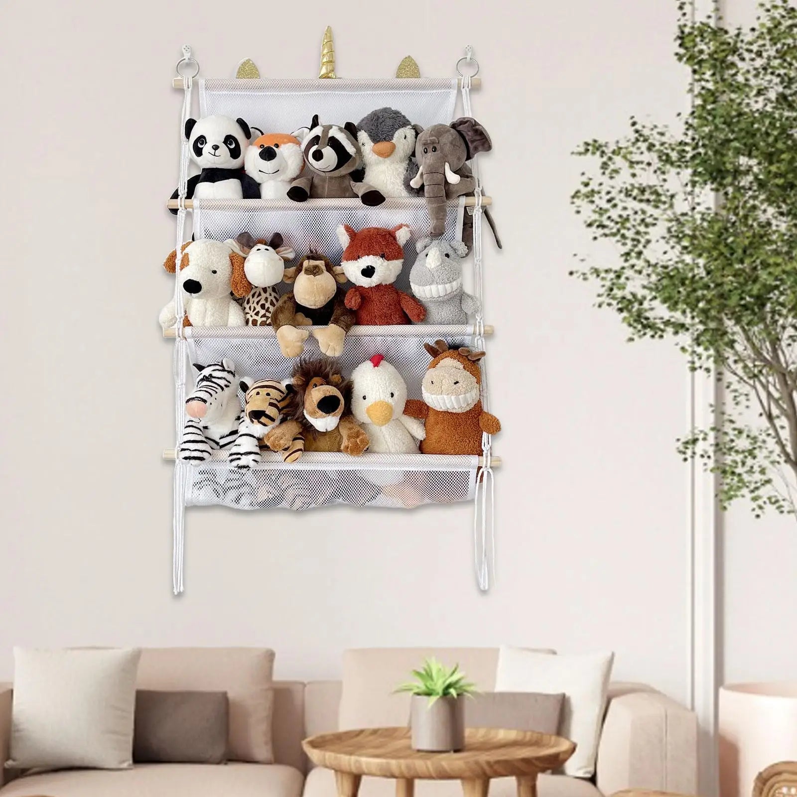 Wall Hanging Toy Organizer Home Decor Easy Hang Book Doll Storage Zpaxo