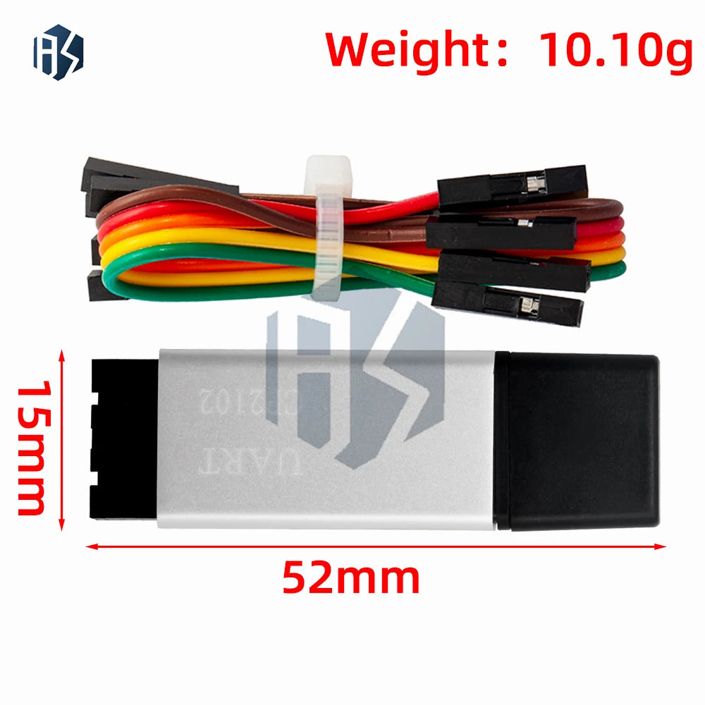 6-Pin USB 2 0 TTL UART Converter CP2102 Aluminum-shelled FT232 STC Zpaxo