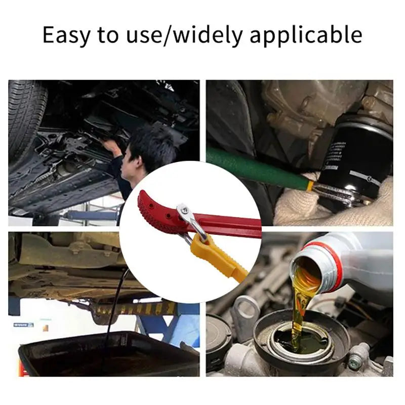Adjustable Belt Wrench Oil Filter Puller – Rubber Strap Spanner