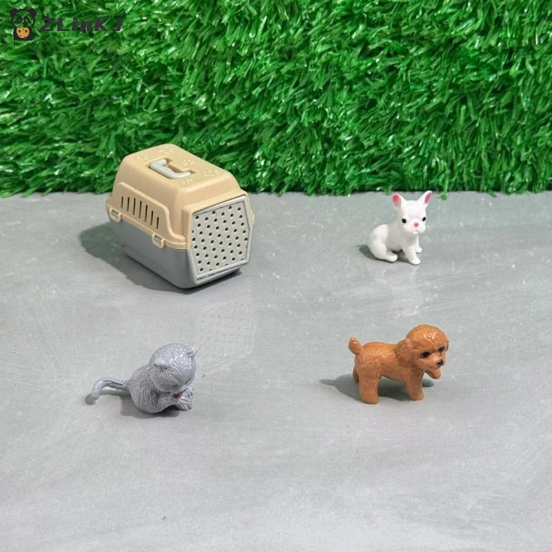2 Realistic Mini Dog Cat Cage Door Miniature Dollhouse Pet House Doll Zpaxo