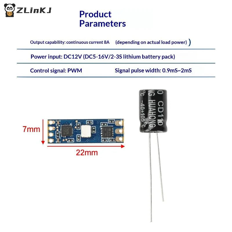 ▶2S-3S DC 5V-16V 8A Mini RC Model Brushless ESC PWM Motor Driver ESC Board DL03 Micro Brushless ESC Controller Zpaxo