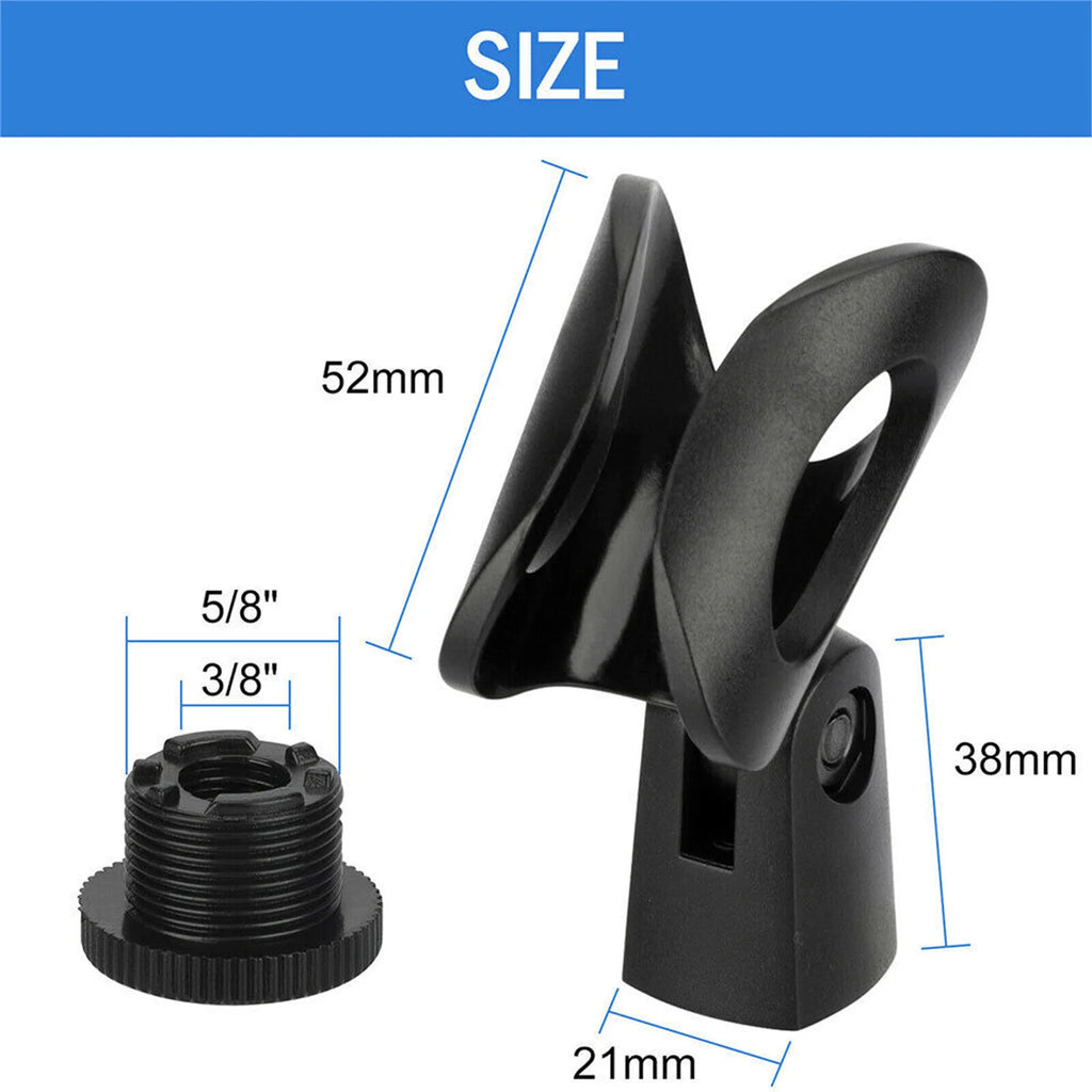 Black Universal Plastic Flexible Microphone Clip Holder Mount Mic