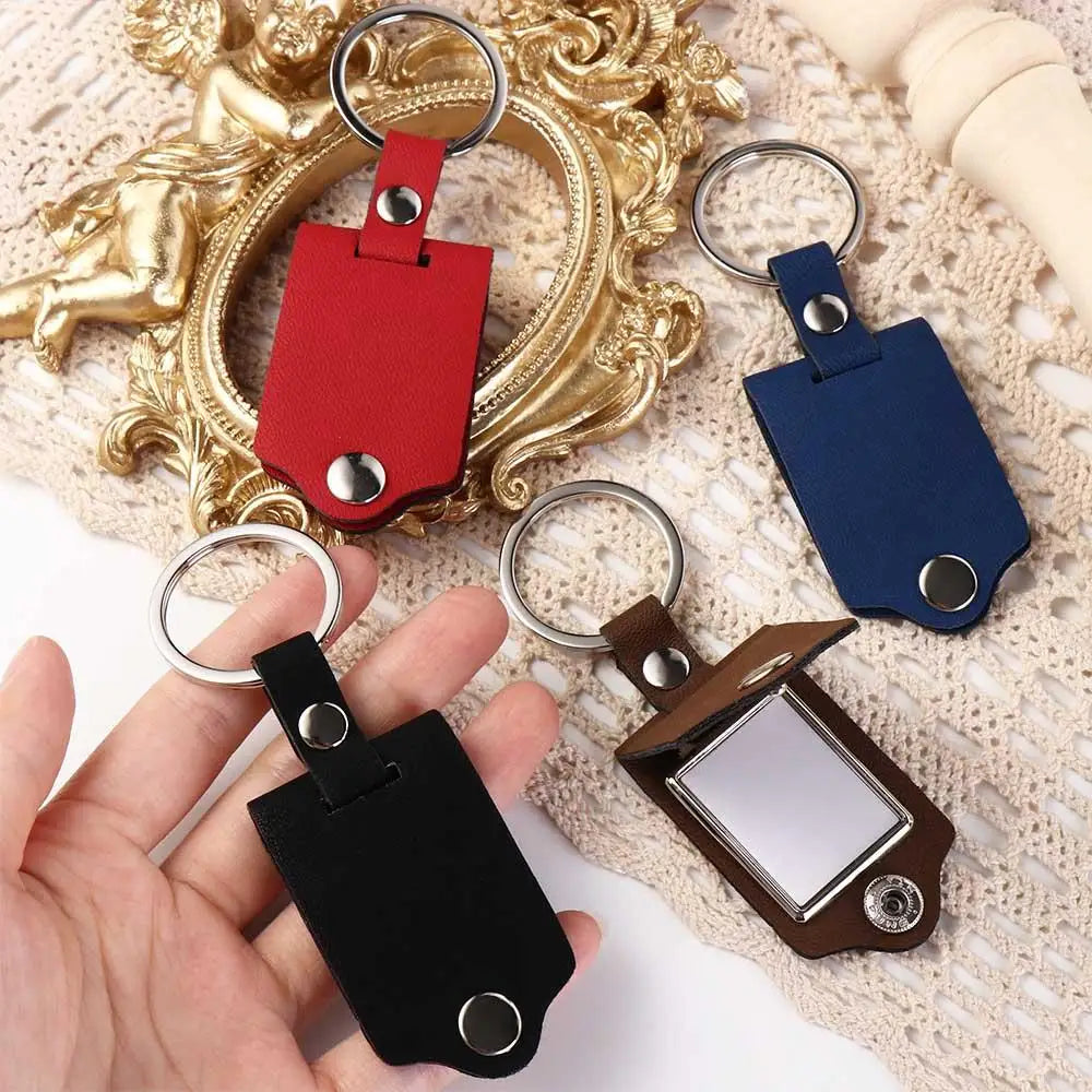 Couples Friends Gifts DIY Photo Keyring PU Leather Metal Key Chains Fashion Photo Frame Car Key Ring Thanksgiving Zpaxo