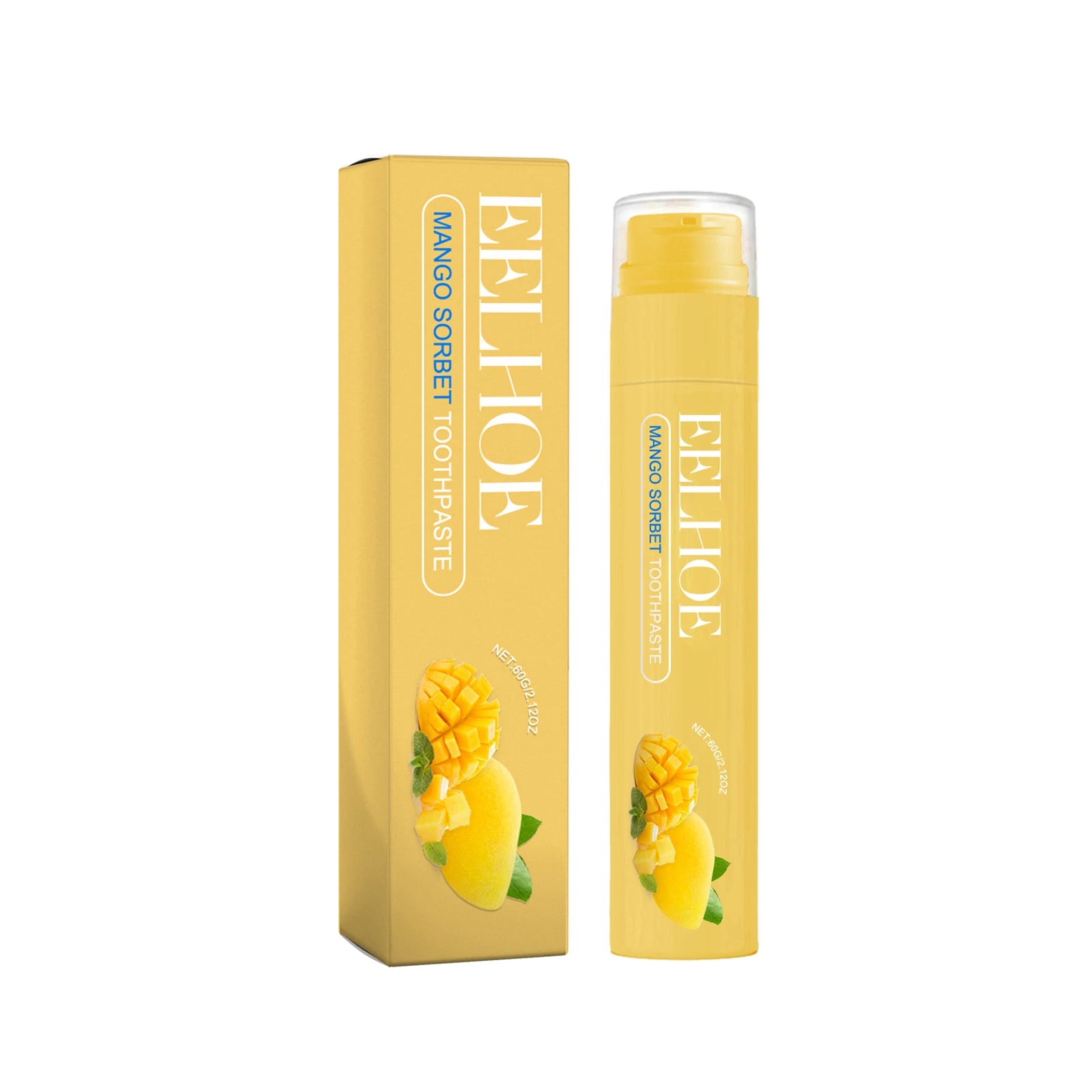 Eelhoe Fruity Whitening Toothpaste – Stain Removal & Fresh Breath Whitening Toothpaste Zpaxo Mango Flavor