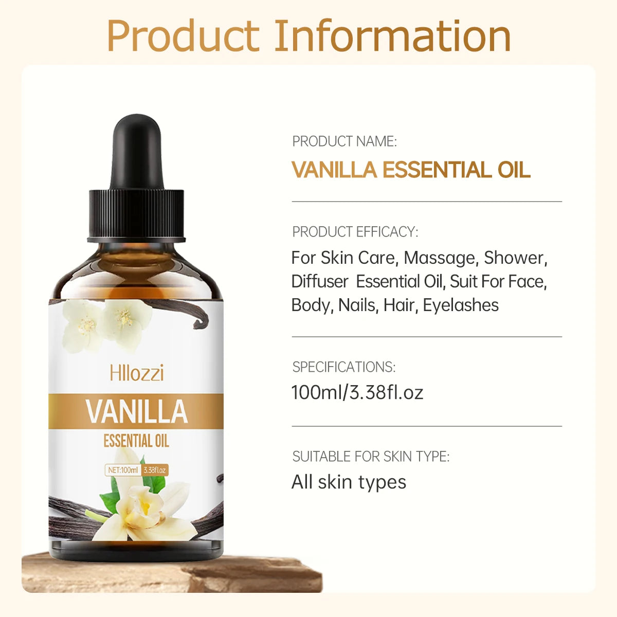 100ml/60ml/30ml Vanilla essential oil Hydrating and moisturizing Skin care Aromatherapy essential oil Aromatherapy Humidifier Zpaxo