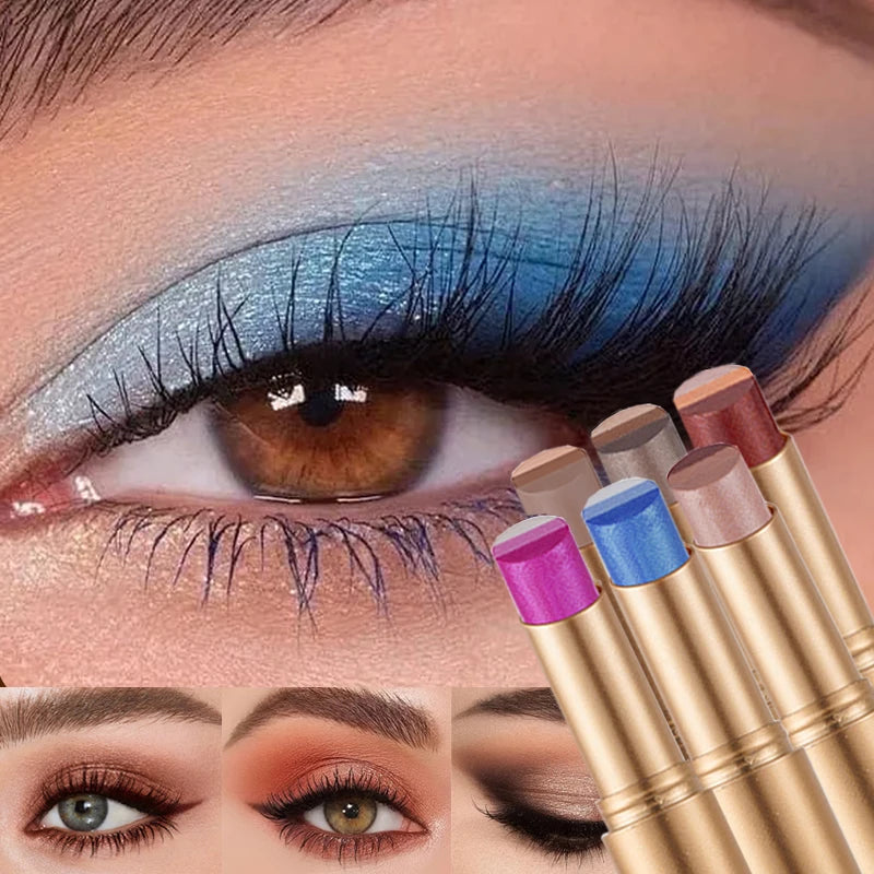 Three Matte Pearlescent Eye Shadow Stick Waterproof Durable Gloss