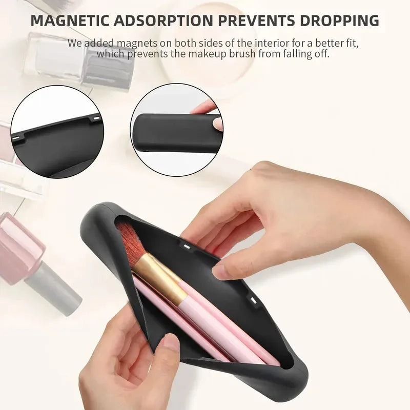 Silicone Makeup Brush Case – Dustproof Portable Travel Bag