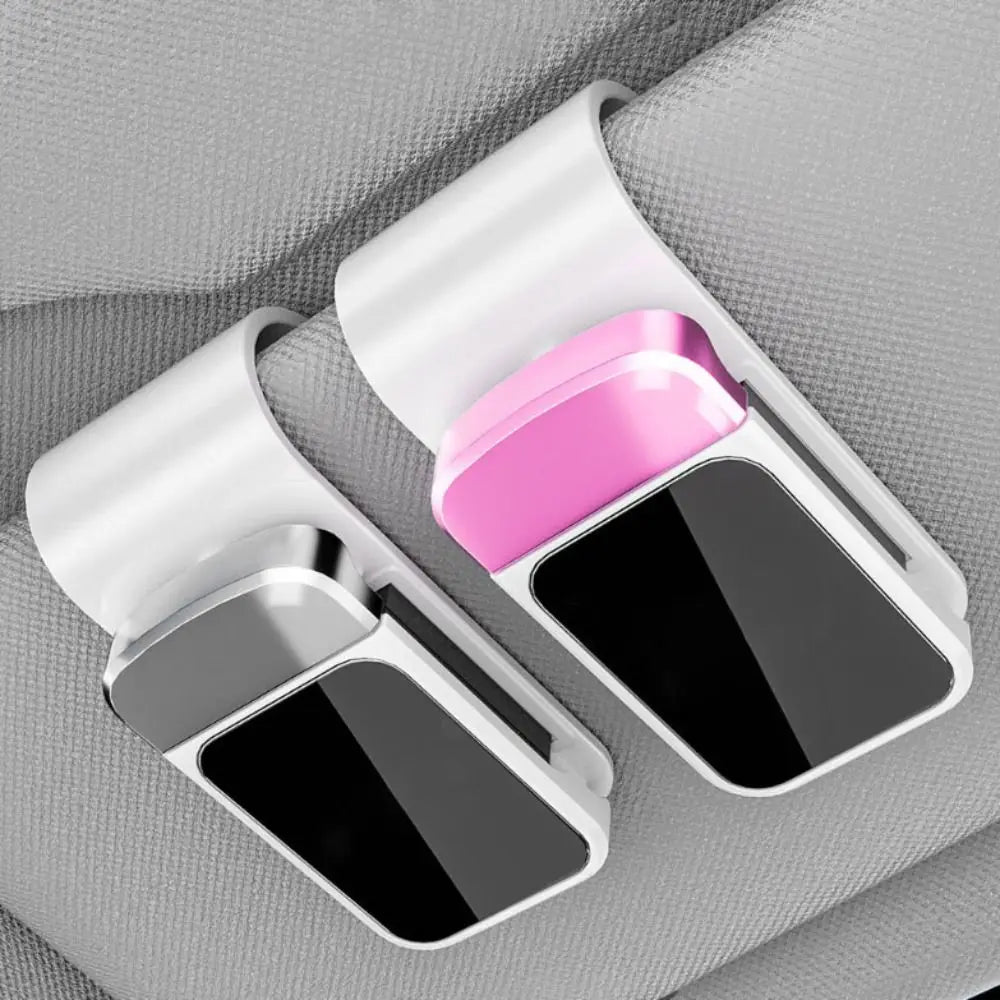Press Switch Car Glasses Clip Stable Shock-proof Car Sunglasses Holder ABS Expansion Space Ticket Card Mount Clips Car Interior Zpaxo
