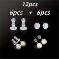 12pcs Silicone Ear Stud Backings – Anti-Piercing Full Coverage Plugs, Transparent DIY Jewelry Supplies Zpaxo 12pcs