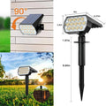 1-2PCS 52LED Solar Spot Lights Outdoor IP65 Waterproof 3 Lighting Modes Landscape Wall Lamp for Garden Yard Tree Lawn Pathway Zpaxo 52LED Warm White 1pc