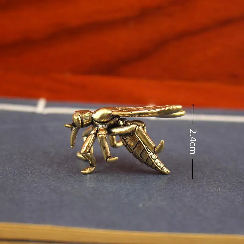 For Home Office Desk Decor Unique Conversation Starter And Gift Solid Brass Mosquito Statue Vintage Insect Sculpture Zpaxo Copper