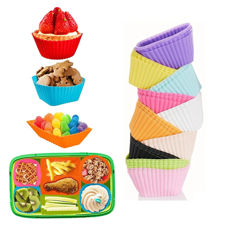 Silicone Muffin Cup Round Rectangular Paper Cake Baking Liner