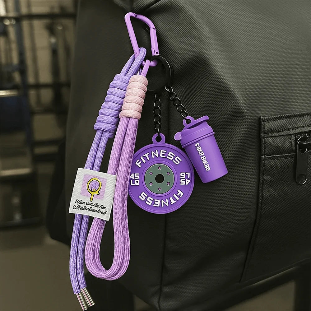 Detachable Barbell Plates Keychain Dopamine Water Cups Simulation Barbell Keyring INS Creative Fitness Series Pendant Friends Zpaxo