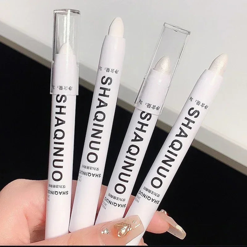Pearlescent Matte White Eyeshadow Eyeliner Pencil Waterproof Glitter