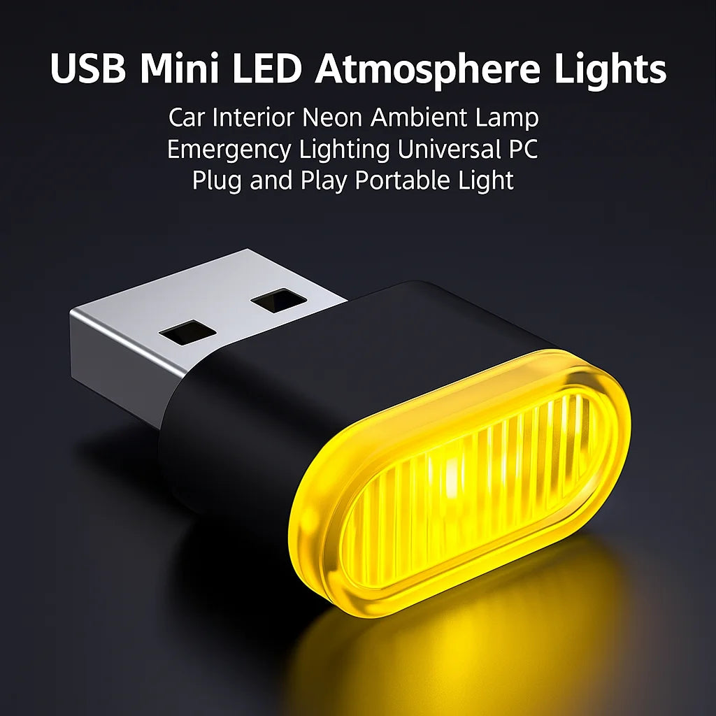 USB Mini LED Ambient Light, Car Interior Neon Lamp, Emergency Lighting, Night Light, PC Laptop Plug and Play, Portable USB Light Zpaxo