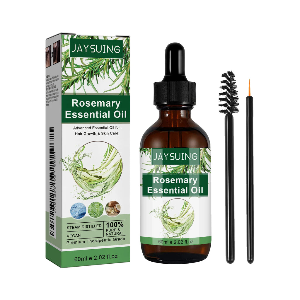 Rosemary Essential Oil 60ml Hair Growth Serum Scalp Treatment Skin Care Anti Aging Vitamin E Enriched for Thicker Hair Glowing Zpaxo 1PC