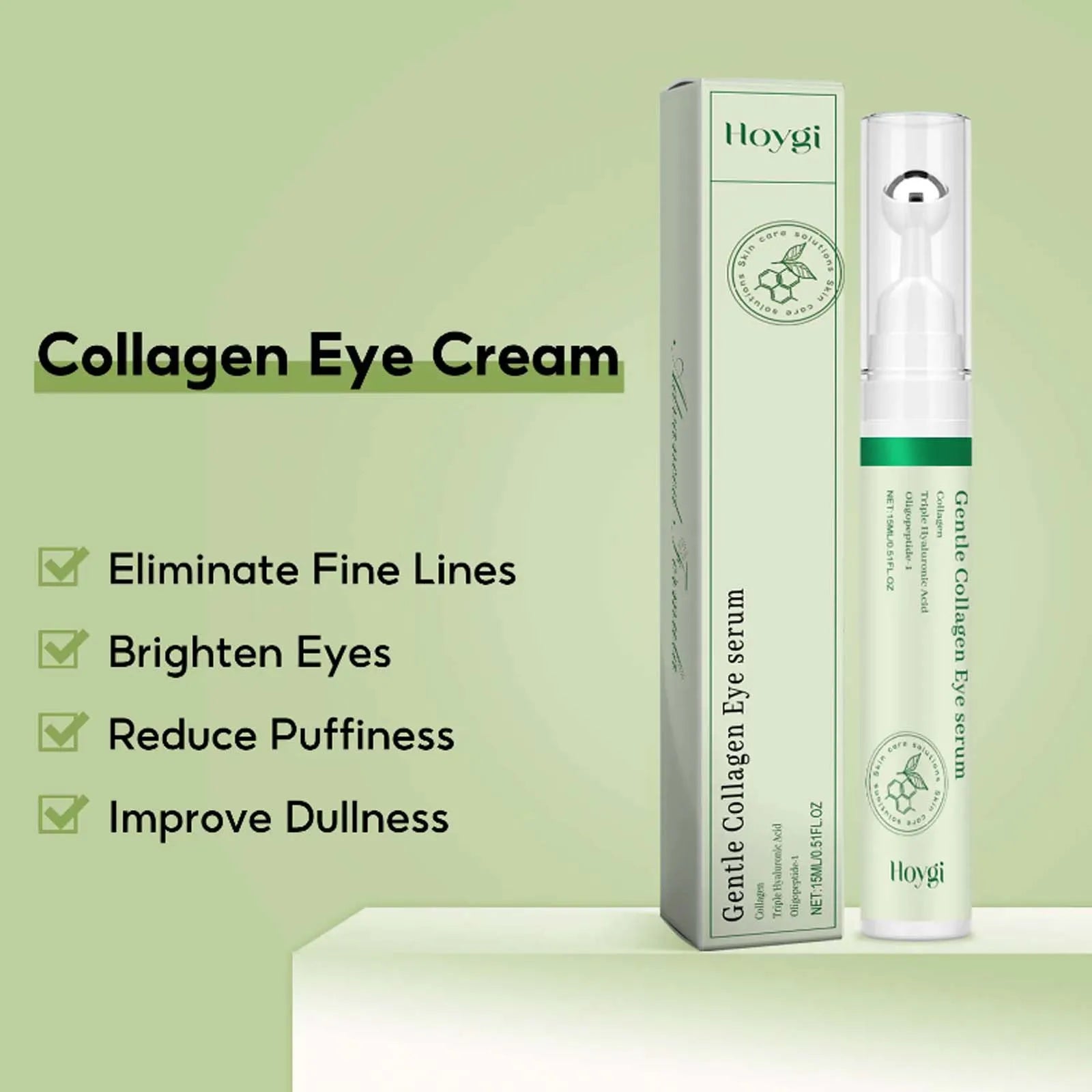 Hoygi Collagen Under Eye Serum Roller – Dark Circles & Bags Eye Serum Roller Zpaxo