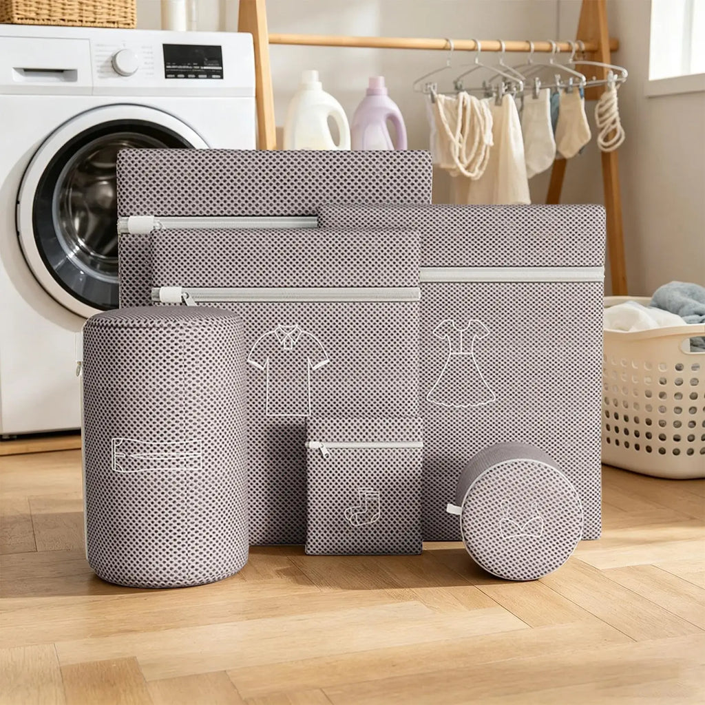 Mesh Laundry Bags 6 Pieces Anti-Knot Underwear Fine Net with Zipper Machine Washable Anti-Deformation Laundry Mesh Wash Bags Zpaxo