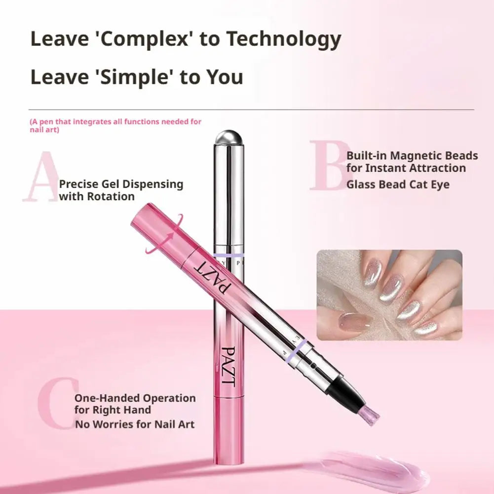 7-in-1 Cat Eye Magnetic Gel Nail Polish Pen | Built-In Magnet Gel Nail Polish Pen Zpaxo