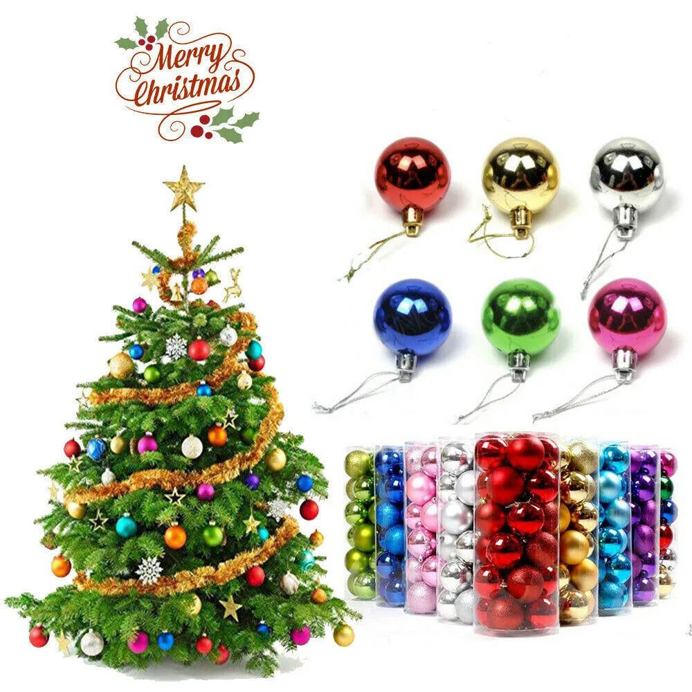 24-Pack 3cm Glitter Christmas Ball Ornaments – Xmas Tree Baubles
